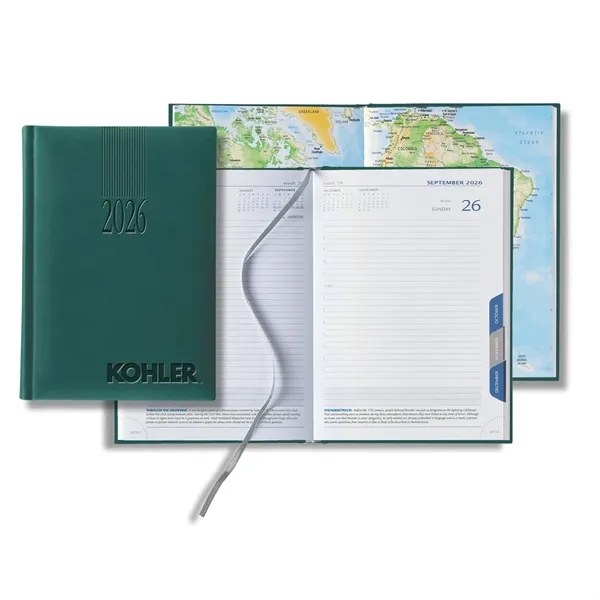 Mid-size daily planner with 416 white lined pages, tabbed sections, ribbon... from ASI 68507 The Magnet Group / Castelli