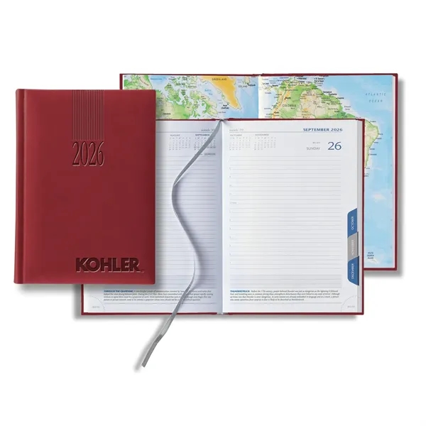 Mid-size daily planner with 416 white lined pages, tabbed sections, ribbon... from ASI 68507 The Magnet Group / Castelli