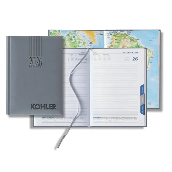 Mid-size daily planner with 416 white lined pages, tabbed sections, ribbon... from ASI 68507 The Magnet Group / Castelli