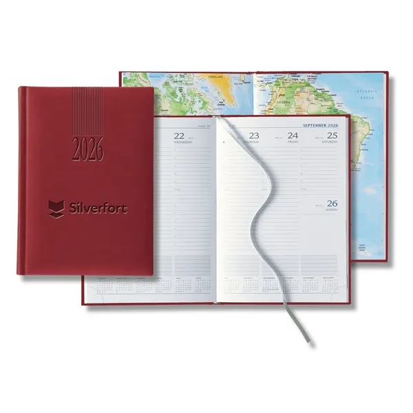 128 mid-size weekly planner with silver ribbon marker, perforated page corners... from ASI 68507 The Magnet Group / Castelli
