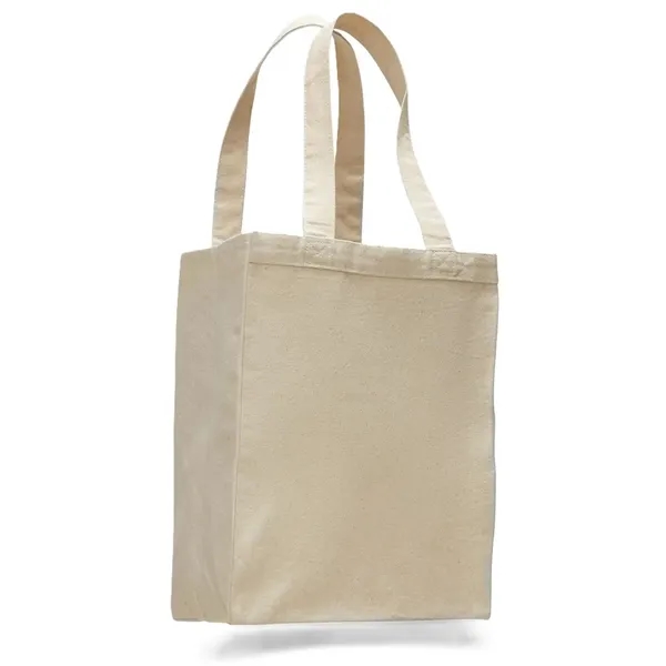 Large natural canvas shopping tote with 5" gusset for extra capacity.... from ASI 67075 Leprechaun Promotions, LLC