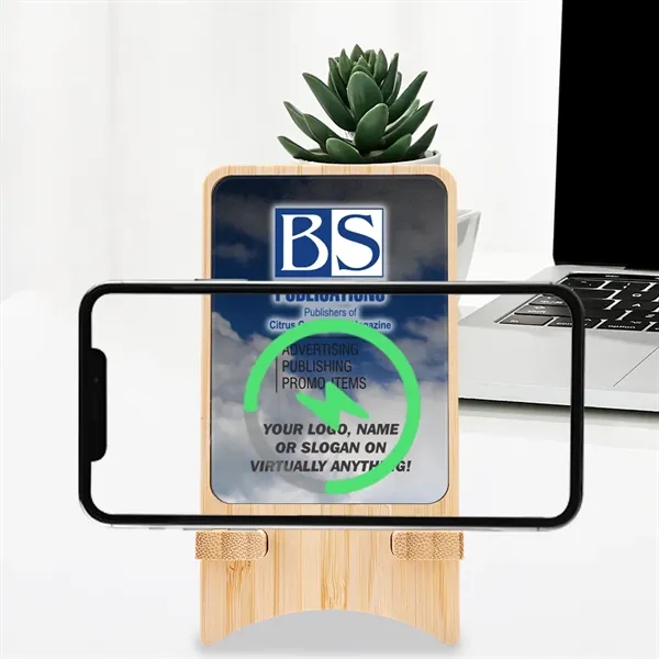 Aurora Light-up Bamboo Wireless Charger Stand: Eco-conscious, efficient, stylish. Doubles as... from ASI 90154 Sunjoy Group Inc