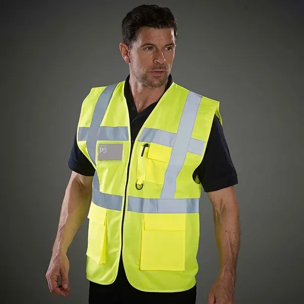 ANSI Class 2 hi-viz safety vest with front zipper and made... from ASI 68190 Lungsal / Lungsal