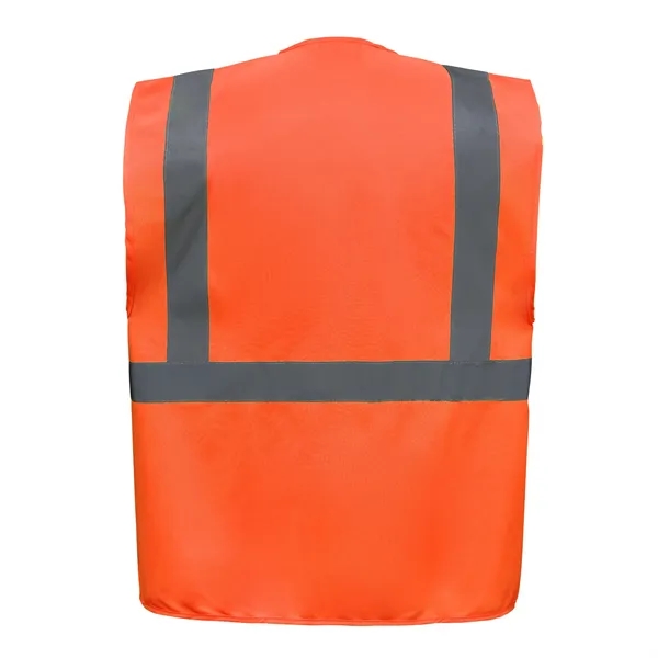 ANSI Class 2 hi-viz safety vest with front zipper and made... from ASI 68190 Lungsal / Lungsal
