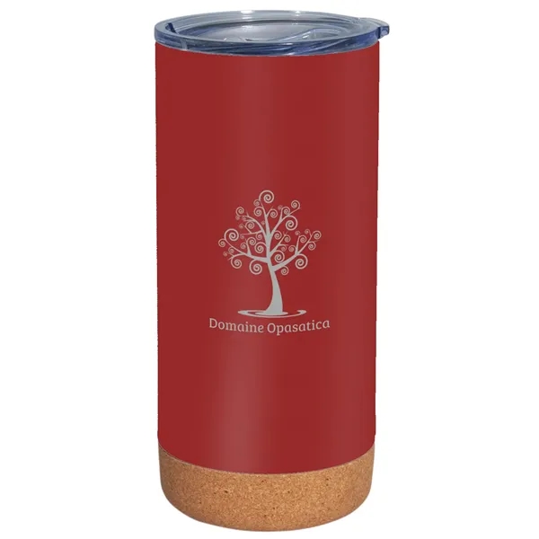 This 16 oz. double wall stainless steel tumbler features a cork... from ASI 42920 Busrel Inc
