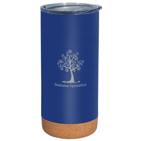 This 16 oz. double wall stainless steel tumbler features a cork... from ASI 42920 Busrel Inc