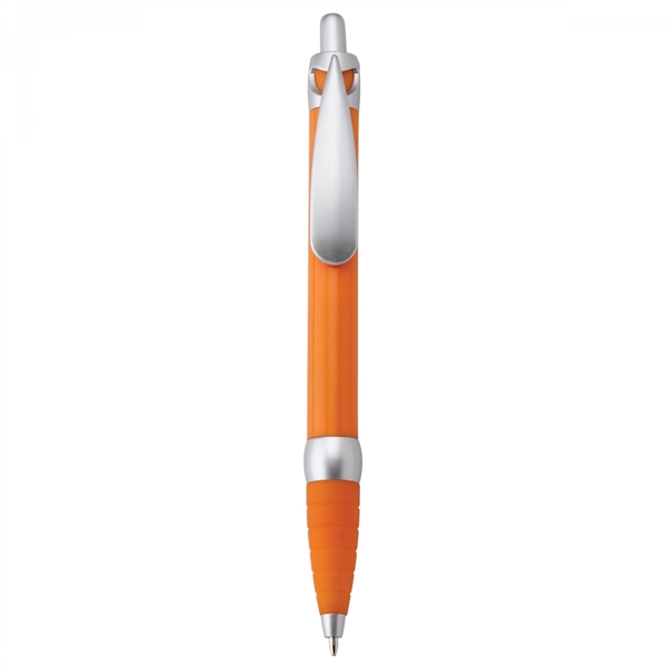 Plastic push-action pen with customized double-sided imprint on a retractable banner.... from ASI 88660 Spector & Co.