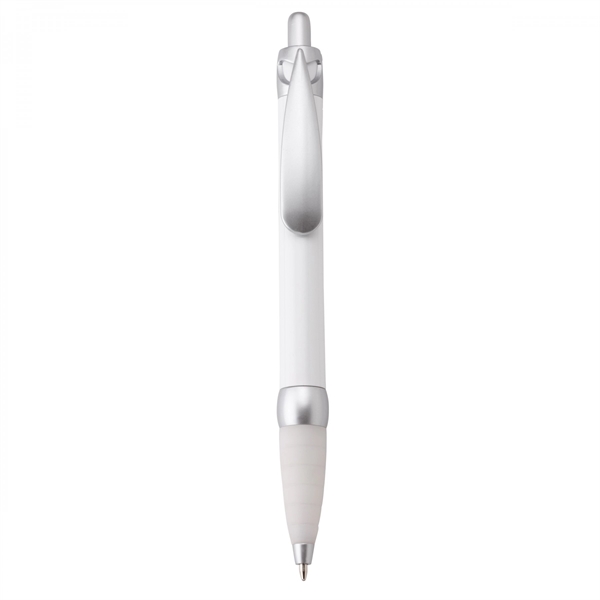 Plastic push-action pen with customized double-sided imprint on a retractable banner.... from ASI 88660 Spector & Co.