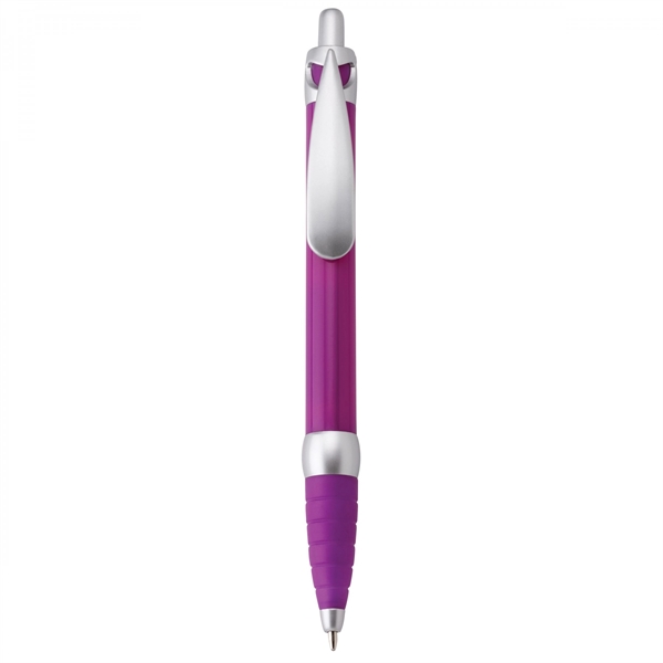 Plastic push-action pen with customized double-sided imprint on a retractable banner.... from ASI 88660 Spector & Co.