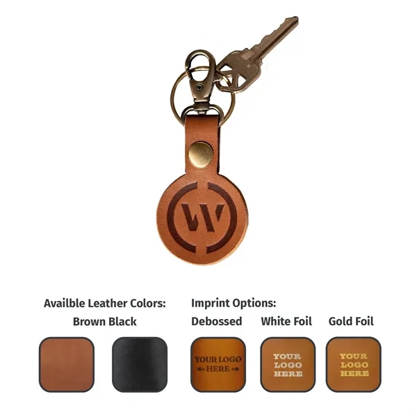 Oowee's round keychain is handcrafted by expert artisans with quality leather... from ASI 75126 Oowee Products
