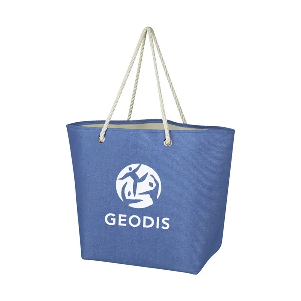Tote bag made of polycanvas and jute with an 8 1/2"... from ASI 61125 Hit Promotional Products / Hit®