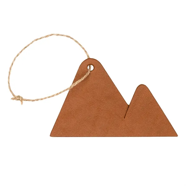 Oowee's Full-Grain Leather Mountain Ornament with Twine Tie. Handmade in the... from ASI 75126 Oowee Products