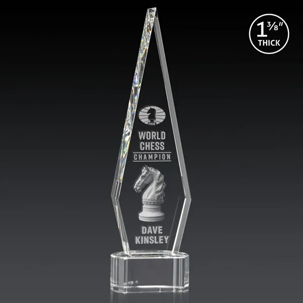 This Optical Crystal Springfield 3D Award on base features an elongated,... from ASI 84592 St Regis Group / St Regis