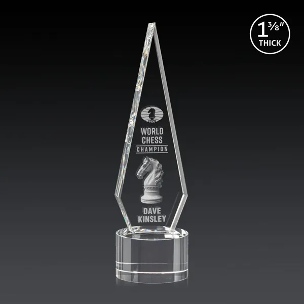 This Optical Crystal Springfield 3D Award on base features an elongated,... from ASI 84592 St Regis Group / St Regis