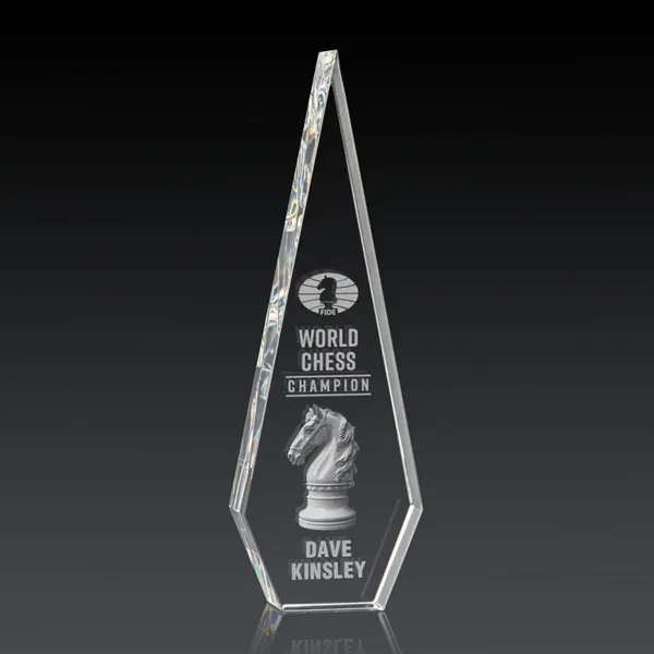 This Optical Crystal Springfield 3D Award features an elongated, tall diamond-shape.... from ASI 84592 St Regis Group / St Regis