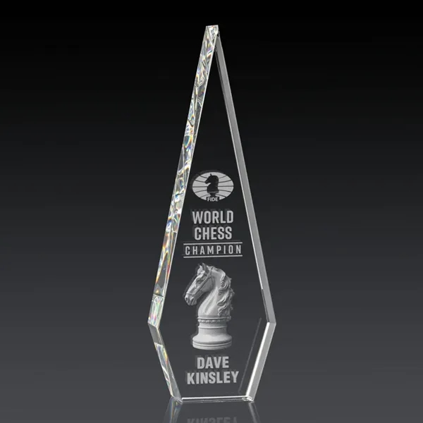 This Optical Crystal Springfield 3D Award features an elongated, tall diamond-shape.... from ASI 84592 St Regis Group / St Regis