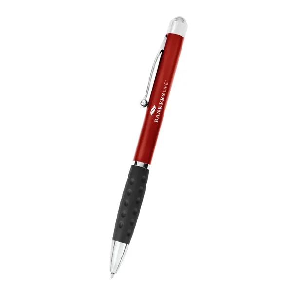 Twist-action ballpoint pen with fidget roller ball topper.... from ASI 61125 Hit Promotional Products / Hit®