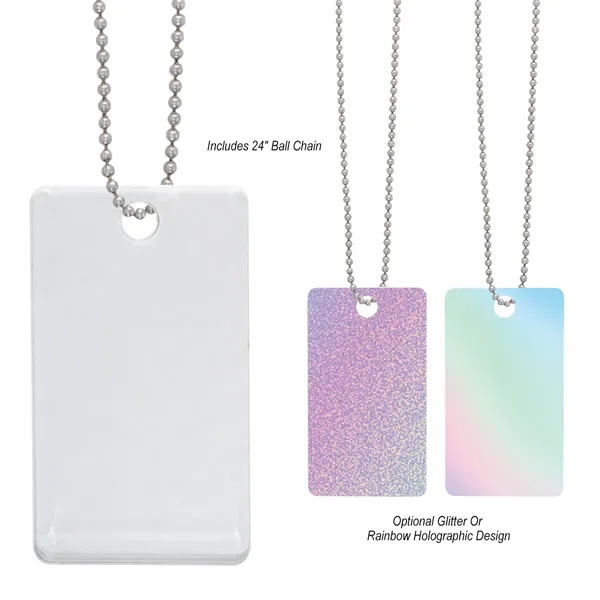 Rectangular shaped acrylic charm with 24" ball chain and full color... from ASI 61125 Hit Promotional Products / Hit®