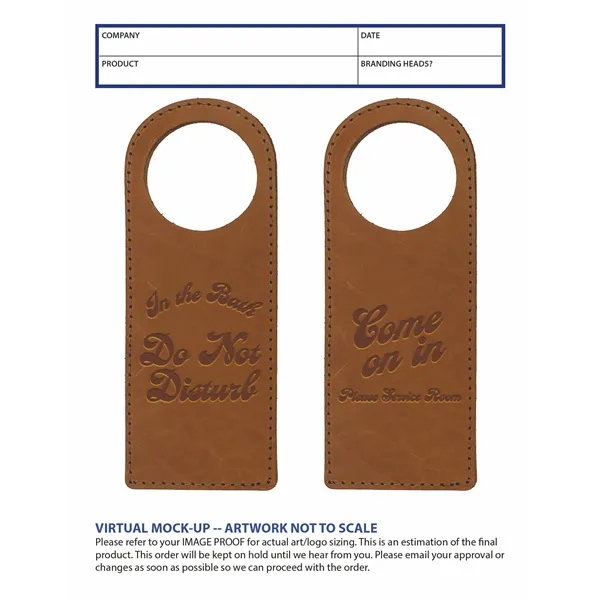 Custom Full Grain Leather Door Hanger - Do Not Disturb Sign... from ASI 75126 Oowee Products