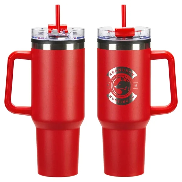 40 oz Stainless Steel/Polyproylene Mug with Color-Matching Handle... from ASI 36730 Ariel Premium Supply Inc