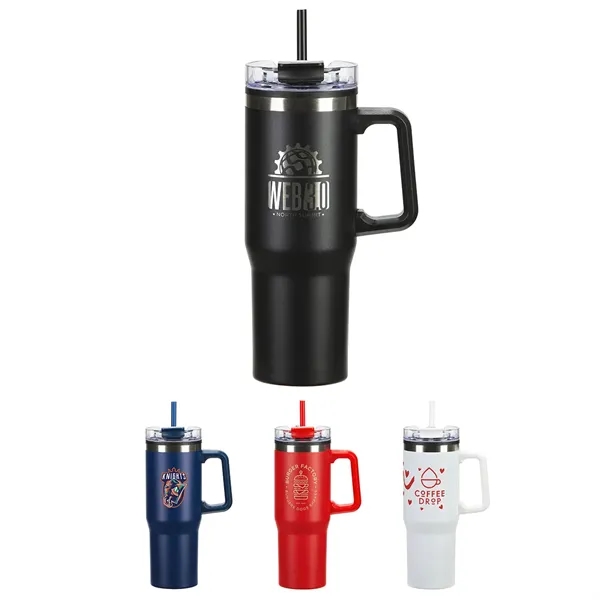 30 oz Stainless Steel/Polyproylene Mug with Color-Matching Handle... from ASI 36730 Ariel Premium Supply Inc