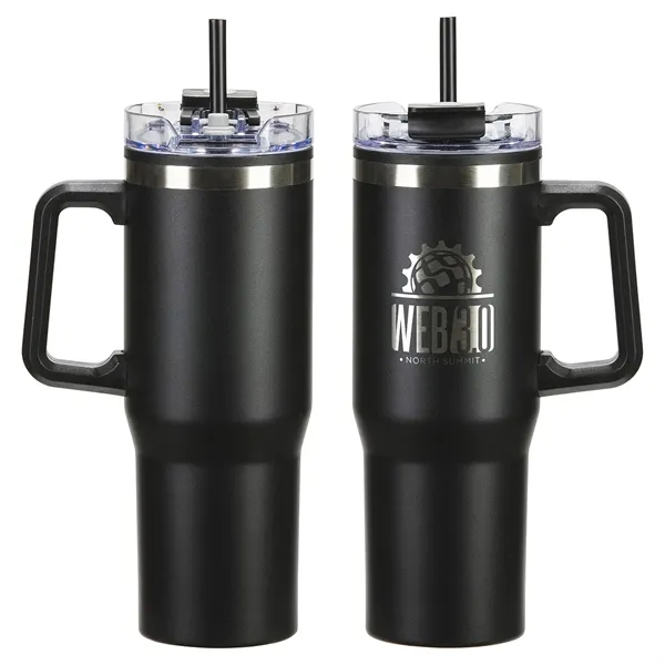 30 oz Stainless Steel/Polyproylene Mug with Color-Matching Handle... from ASI 36730 Ariel Premium Supply Inc