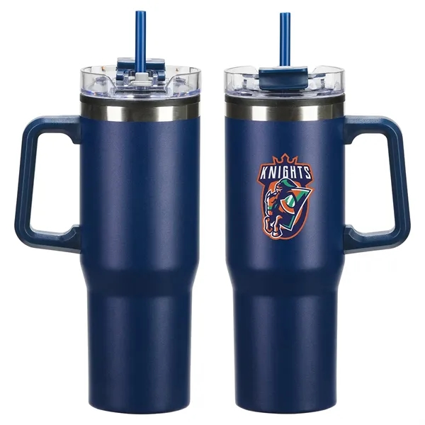 30 oz Stainless Steel/Polyproylene Mug with Color-Matching Handle... from ASI 36730 Ariel Premium Supply Inc