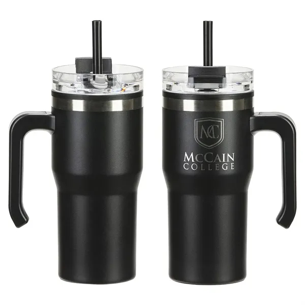 20 oz Stainless Steel/Polypropylene Mug with Lid and Straw... from ASI 36730 Ariel Premium Supply Inc