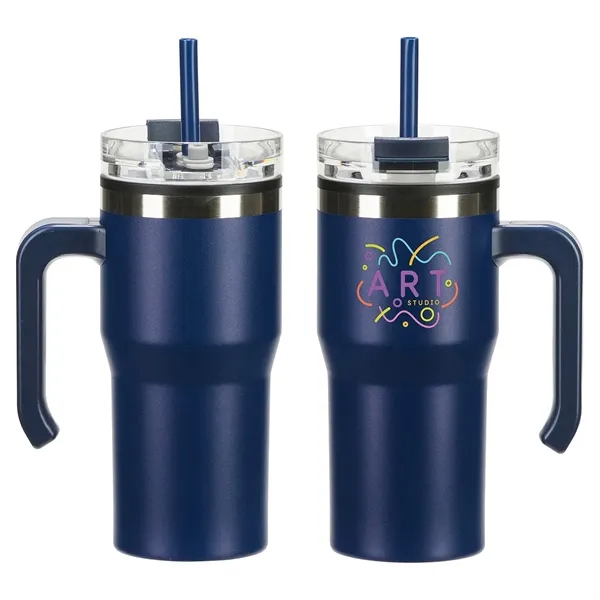 20 oz Stainless Steel/Polypropylene Mug with Lid and Straw... from ASI 36730 Ariel Premium Supply Inc