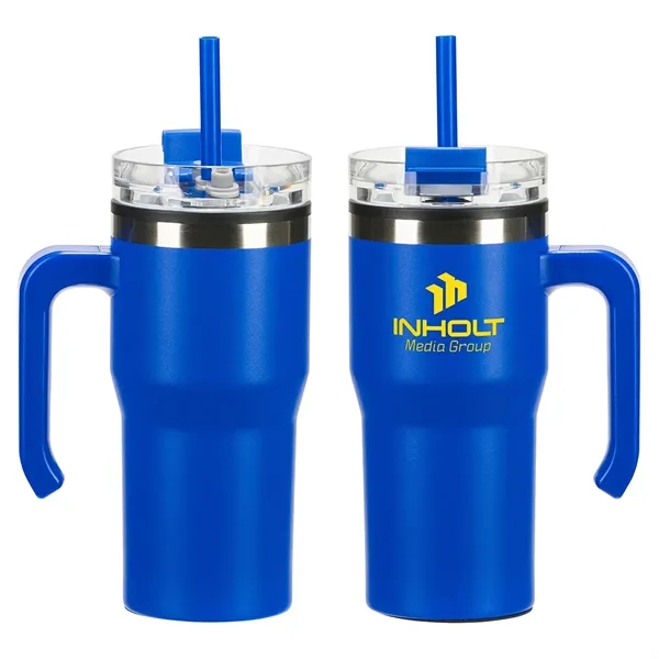 20 oz Stainless Steel/Polypropylene Mug with Lid and Straw... from ASI 36730 Ariel Premium Supply Inc