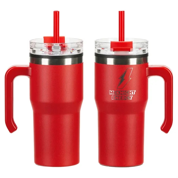 20 oz Stainless Steel/Polypropylene Mug with Lid and Straw... from ASI 36730 Ariel Premium Supply Inc