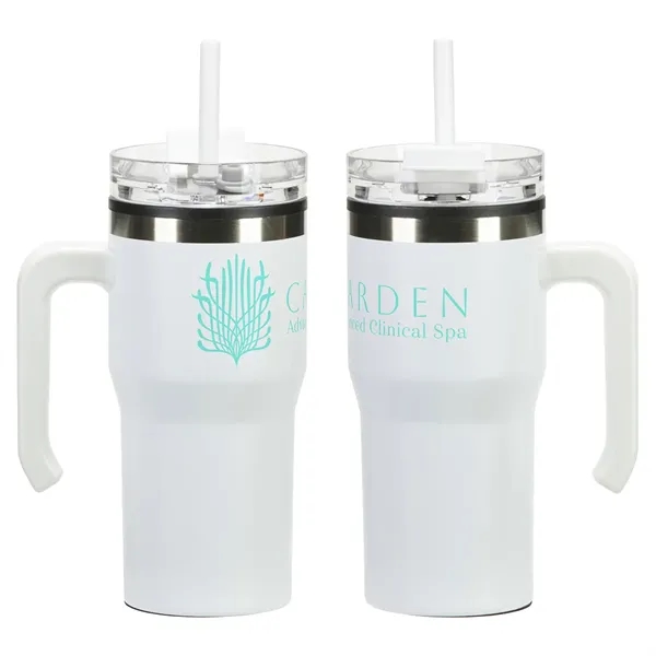 20 oz Stainless Steel/Polypropylene Mug with Lid and Straw... from ASI 36730 Ariel Premium Supply Inc