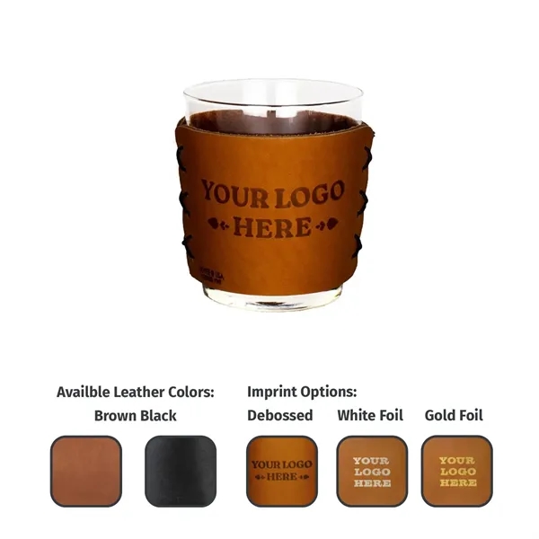 Oowee's single full-grain leather Highball Sleeve and Cocktail Glass Set -... from ASI 75126 Oowee Products