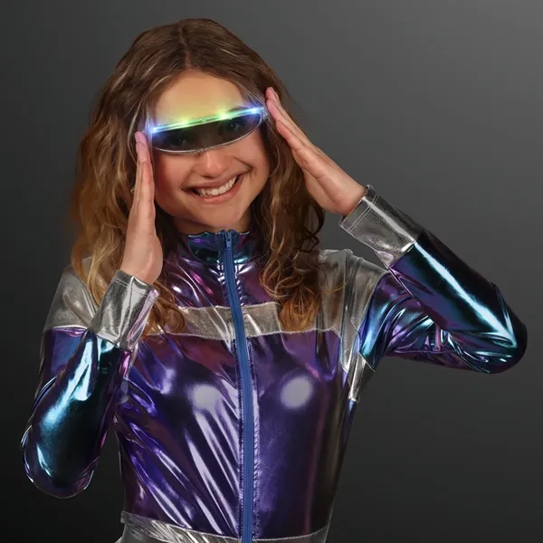 Blank or Imprinted. Futuristic sunglasses with multicolor LEDs and 3 light... from ASI 34194 ALightPromos / Alight Promotional Products