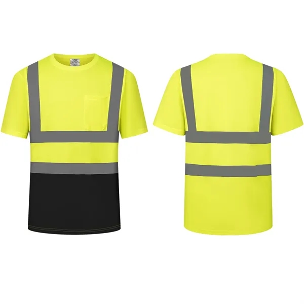 ANSI Class 2 hi-viz safety short sleeve shirt with front pocket... from ASI 68190 Lungsal / Lungsal