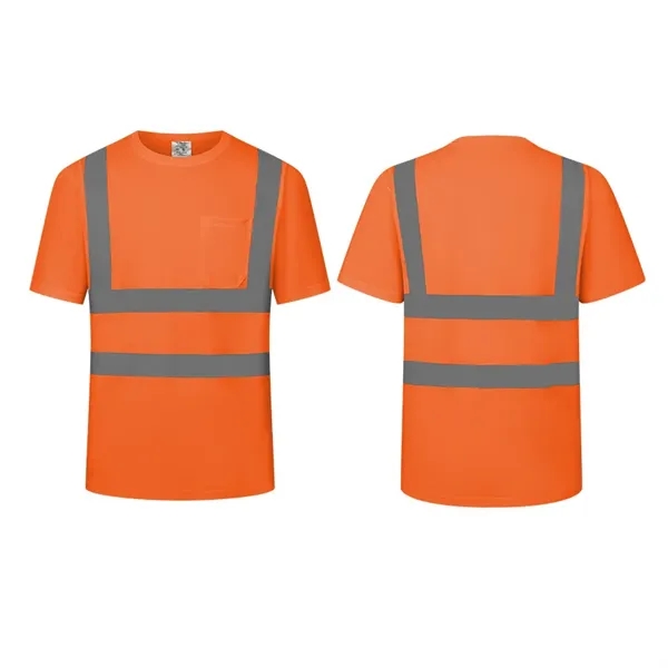 ANSI Class 2 hi-viz safety short sleeve shirt with front pocket... from ASI 68190 Lungsal / Lungsal