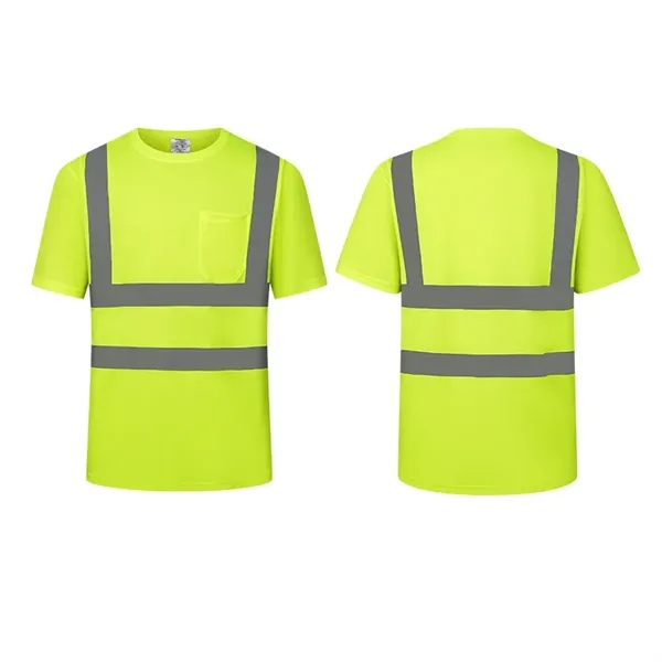 ANSI Class 2 hi-viz safety short sleeve shirt with front pocket... from ASI 68190 Lungsal / Lungsal