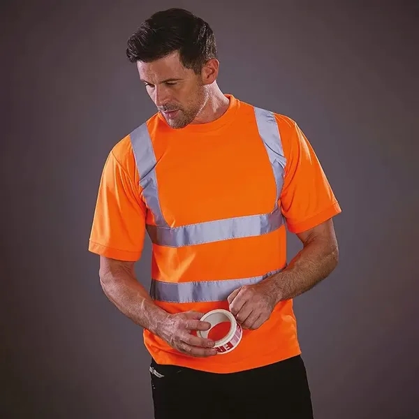 ANSI Class 2 hi-viz safety short sleeve shirt made with recycled... from ASI 68190 Lungsal / Lungsal