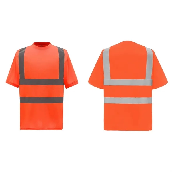 ANSI Class 2 hi-viz safety short sleeve shirt made with recycled... from ASI 68190 Lungsal / Lungsal