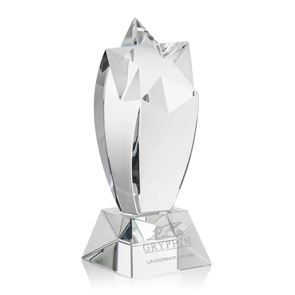 Curved optical crystal shooting star award on a thick base.... from ASI 84592 St Regis Group / St Regis