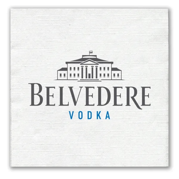 5" x 5" white one-ply beverage napkin with linen embossing.... from ASI 91880 Tranter Graphics Inc