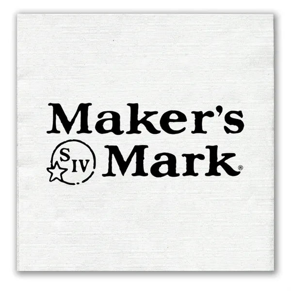 5" x 5" white one-ply beverage napkin with linen embossing.... from ASI 91880 Tranter Graphics Inc