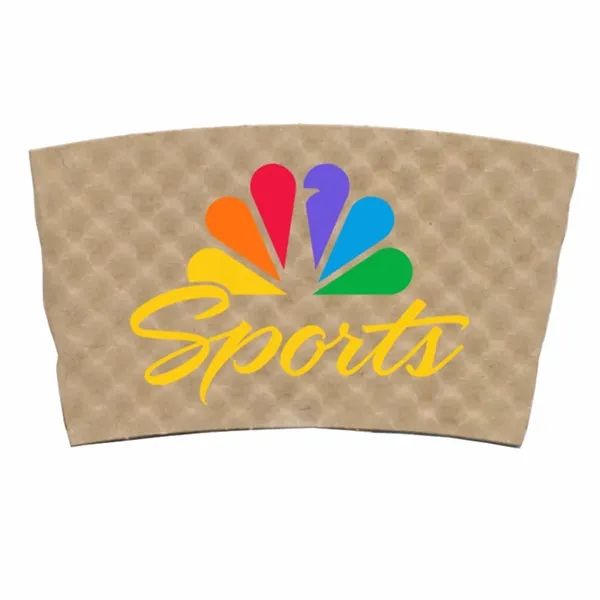 4.45" x 2.49" beverage sleeve made of Kraft paper with digital... from ASI 91880 Tranter Graphics Inc