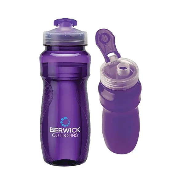 Water bottle with 24 oz. capacity; contoured body with textured grip... from ASI 67866 Logomark/Valumark / Valumark™