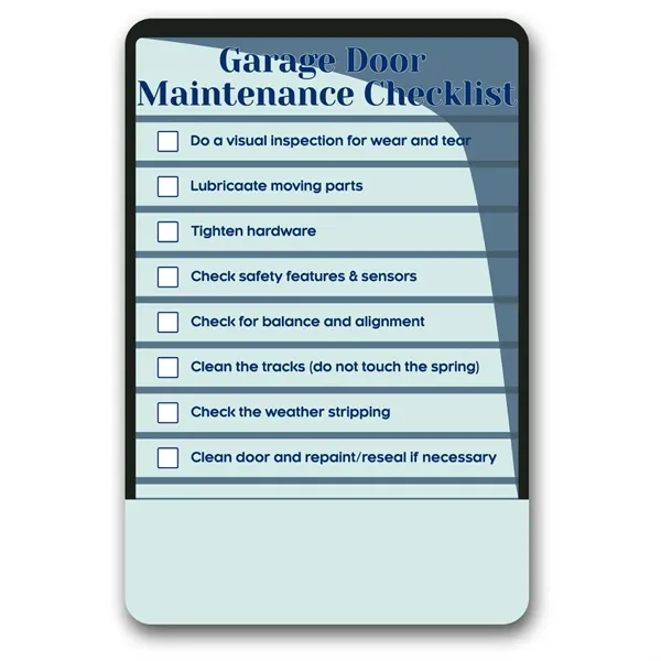 Multicolored 4" x 6" garage checklist magnet.... from ASI 57956 Graphco line