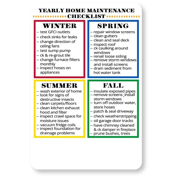 Multicolored 4" x 6" home maintenance magnet.... from ASI 57956 Graphco line