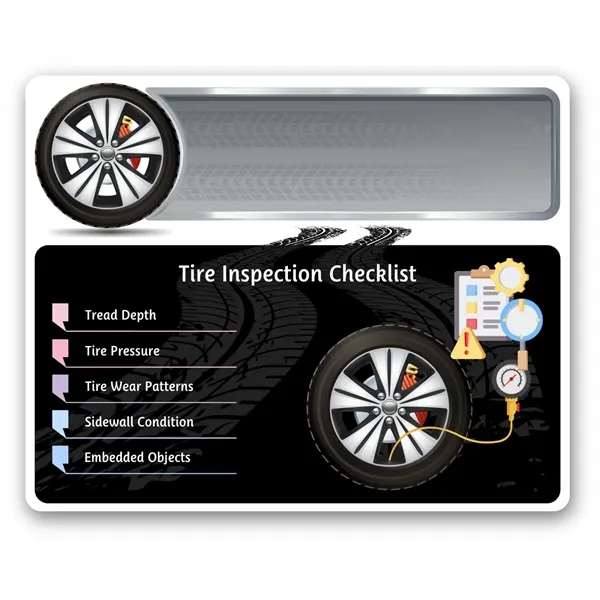 Multicolored 7.5" X 6" tire inspection magnet.... from ASI 57956 Graphco line