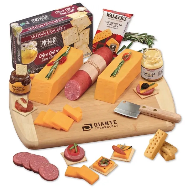 Cutting board with cheese, sausage, and crackers.... from ASI 68680 Maple Ridge Farms Inc