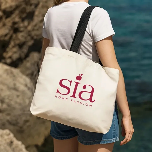 Shopping tote bag from natural and durable traditional cotton. Lightweight, foldable... from ASI 84592 St Regis Group