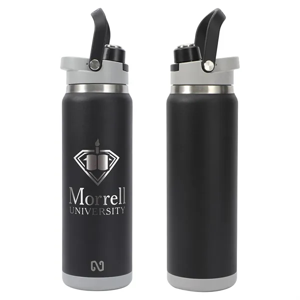 28 oz Stainless Steel Double-Wall Bottle with Hidden Cup... from ASI 36730 Ariel Premium Supply Inc